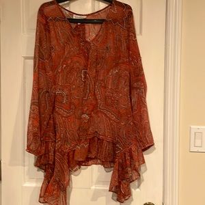 Sheer Floral Print Top